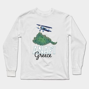 Anafi Greece Travel poster map Long Sleeve T-Shirt